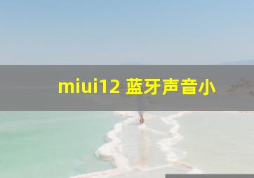 miui12 蓝牙声音小